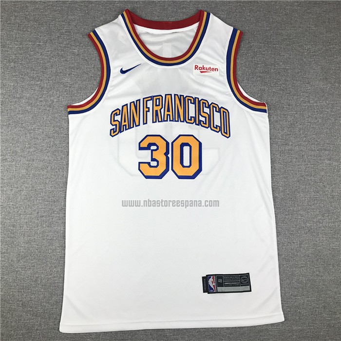 Camiseta Golden State Warriors Stephen Curry NO 30 Classic Edition Blanco